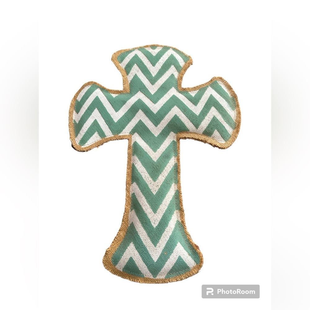 NWT Burlap Cross‎ 17x12 Home Wall Decor